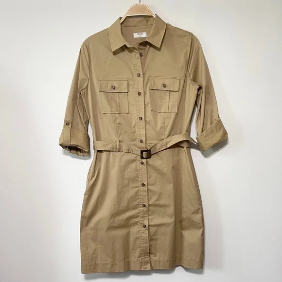 Untuckit Kaia Safari Shirt Dress Size 4 - Picture 4 of 5